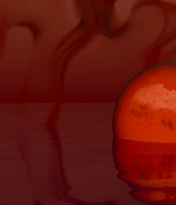 Abstract glowing sphere in deep violet space representing balance