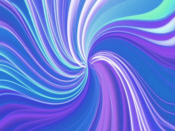 Abstract violet light waves flowing through space